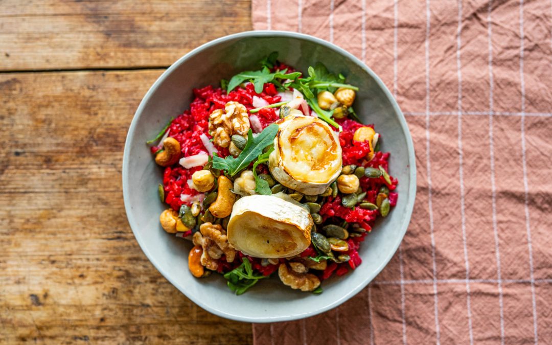 Beetroot risotto with goatscheese