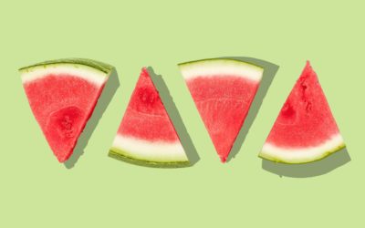 Watermelon feta salad with mint and black salt